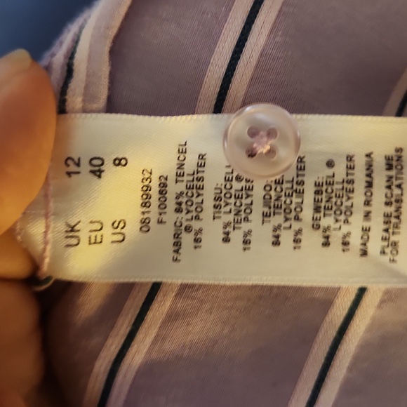 Like New ASOS Oversized Blouse In Patchwork Stripe Sz 8 Trending - Picture 9 of 13